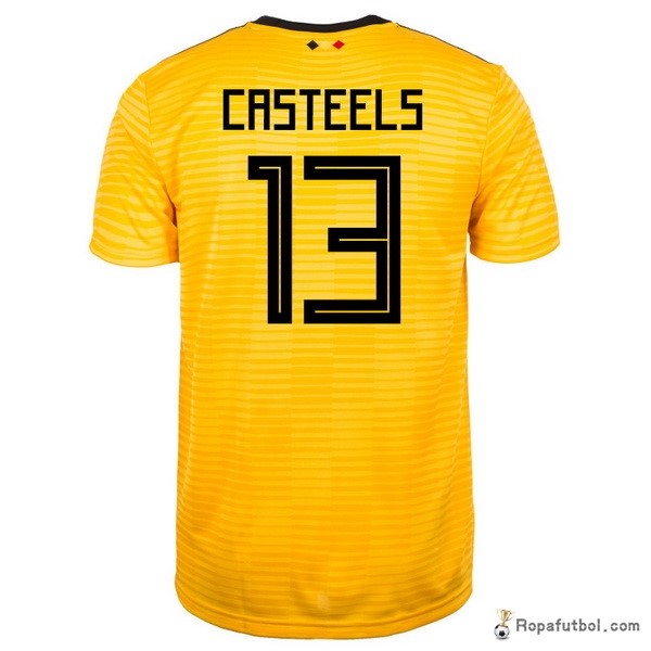 Camiseta Belgica Replica Segunda Ropa Casteels 2018 Amarillo